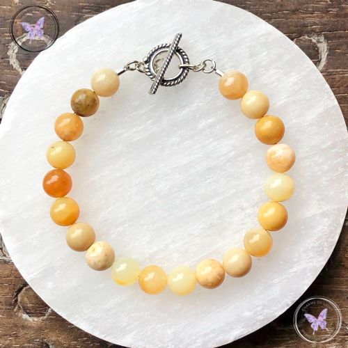 Yellow Opal Healing Bracelet with Silver Toggle Clasp